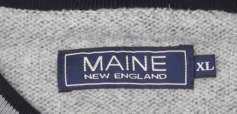Maine New England Men’s Grey XL V-Neck Pullover Jumper