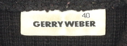 Gerry Weber Women's Black Wool Blend Waistcoat Vest Size 40 Zip Up