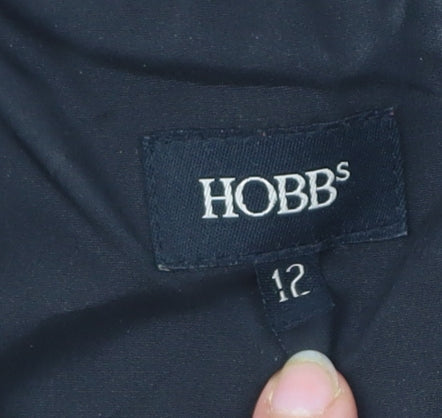 Hobbs Women’s Black Viscose Sheath Dress Size 12 Scoop Neck