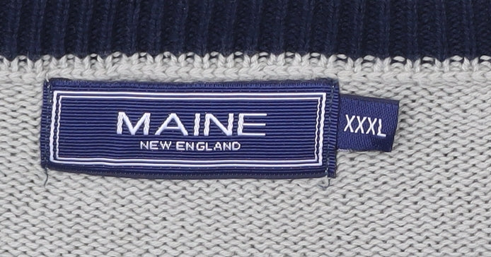 Maine New England Men's Beige 3XL Cotton Crew Neck Jumper