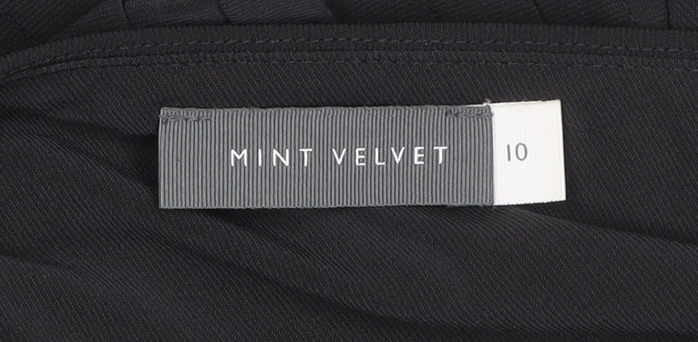 Mint Velvet Women Black Size 10 Bodycon V-Neck Knee Length Dress