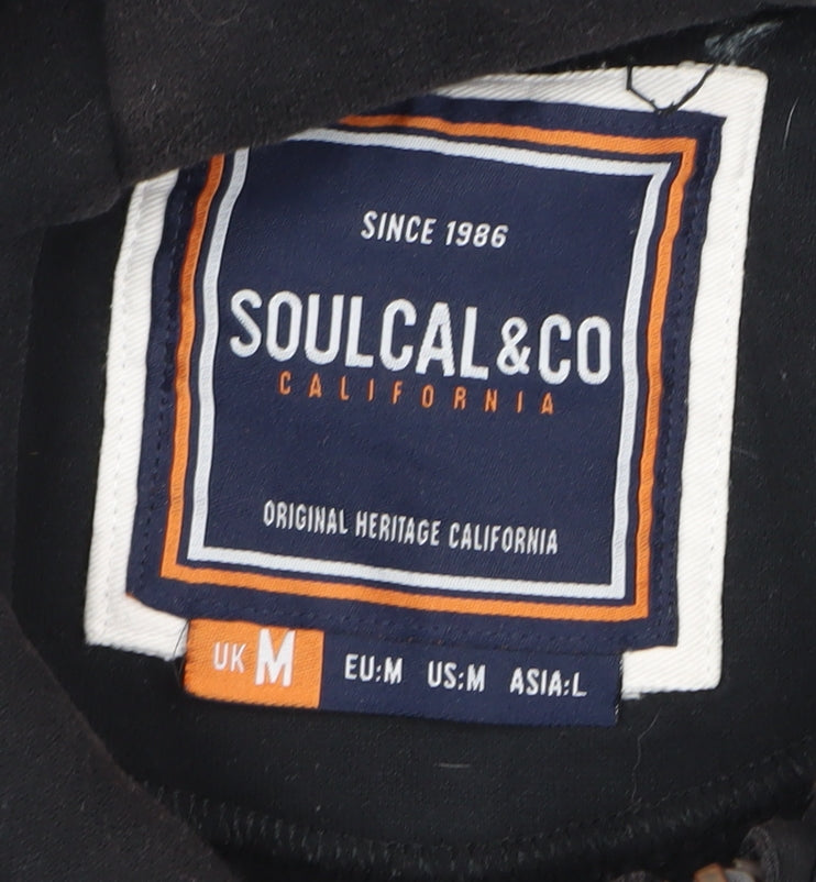 SoulCal Unisex Black Full Zip Hoodie Size M Cotton Blend