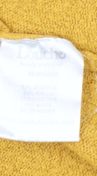 Louche Womens Yellow Jumper Size 10 Small Crew Neck Pullover Knit