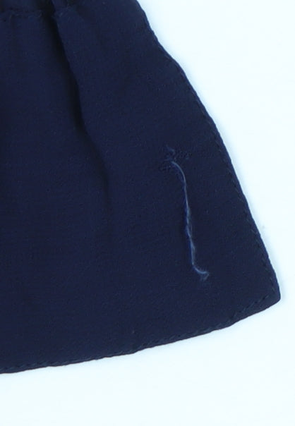 Topshop Womens Blue Size 10 Sheer Long Sleeve Button-Up Shirt