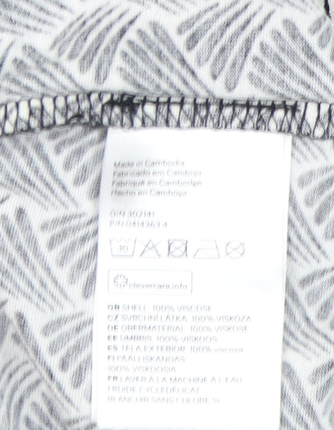 H&M Women’s Black Geometric Off-Shoulder Viscose Blouse UK 8