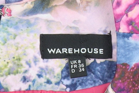 Warehouse Women’s Multicoloured Floral Fit & Flare Dress UK 8