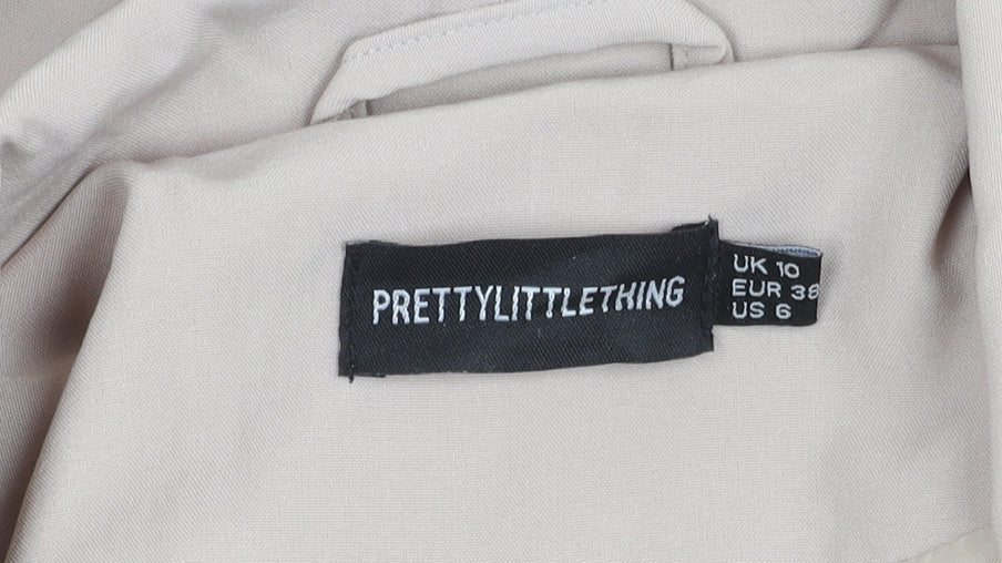 PRETTYLITTLETHING Women’s Beige Long Trench Coat Size 10