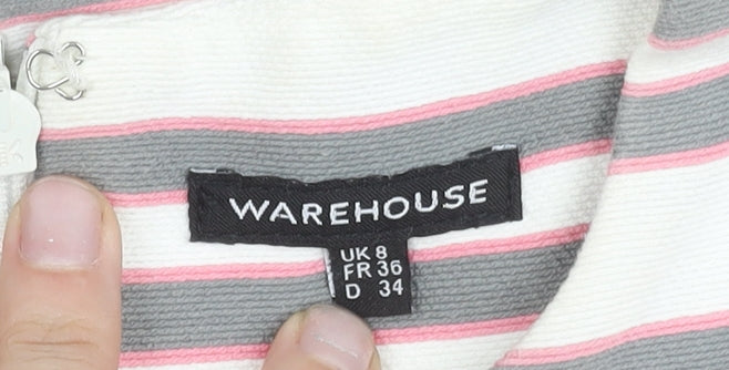 Warehouse Women’s Multicoloured Stripe Sheath Dress UK 8