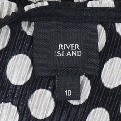 River Island Women’s Black Polka Dot A-Line Short Dress Size 10