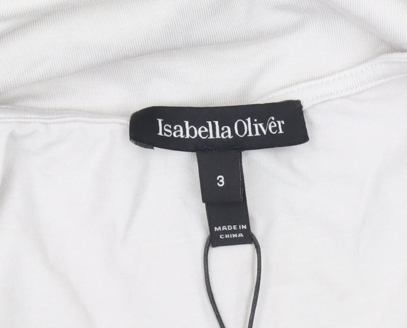 Isabella Oliver Women’s White Sequin V-Neck Maternity Tunic Top Size 12