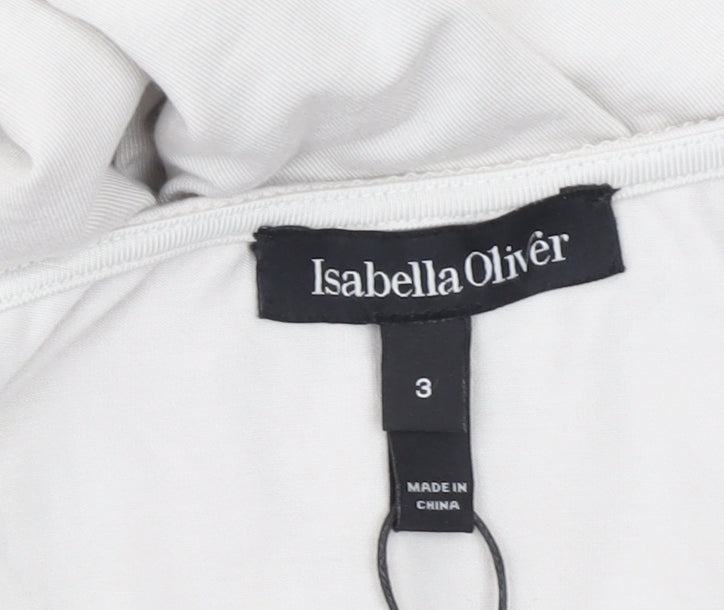 Isabella Oliver Women White Sequin Maternity Camisole Tank Top M