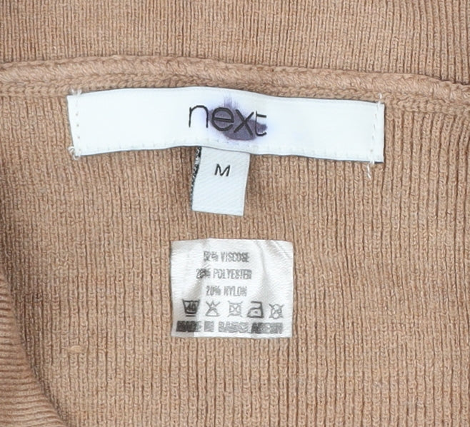 Next Women’s Beige Collared Knit Pullover Jumper M Long Sleeve