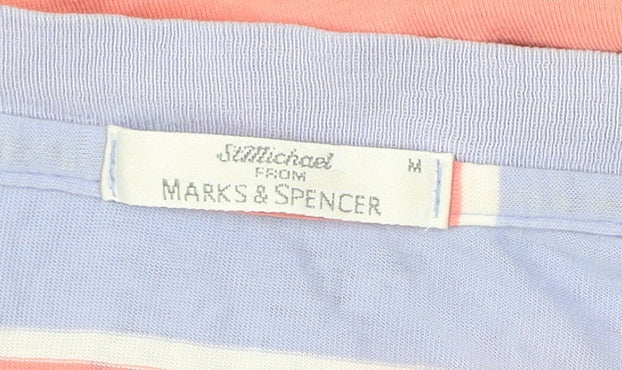 Marks & Spencer Mens Multicoloured Striped Cotton T-Shirt M