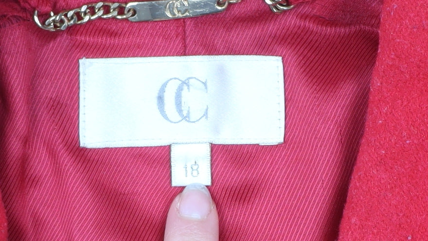 Country Casuals Women’s Red Wool Blend Coat Size 18 Overcoat Classic Smart