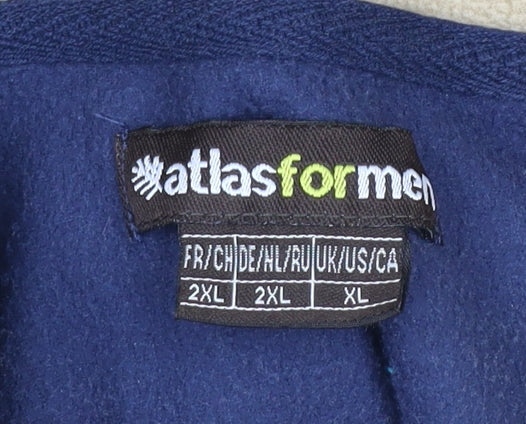 Atlas For Men Men's Blue XL Fleece Pullover Sweatshirt Outdoor 1/4 Zip