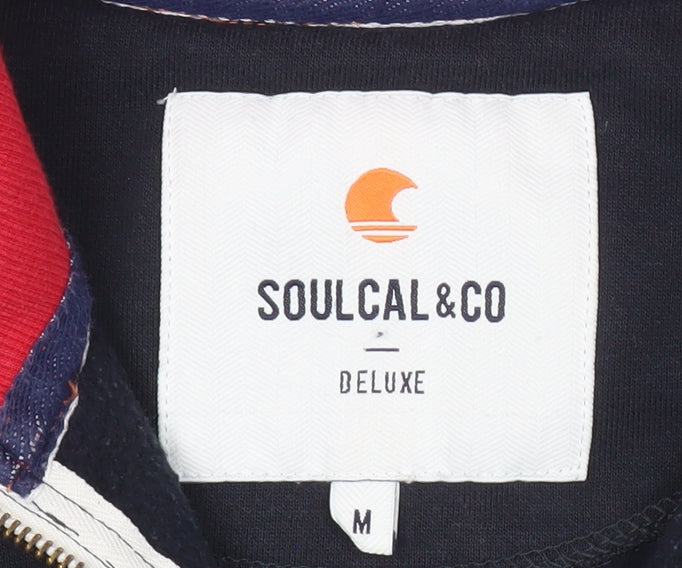SoulCal Men’s Blue Medium 1/4 Zip Embroidered Sweatshirt