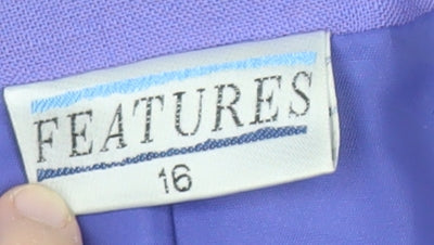Features Women Purple Size 16 Double-Breasted Blazer Jacket
