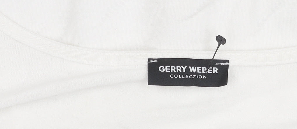 Gerry Weber Women’s White Blouse Size 16 Long Sleeve Scoop Neck