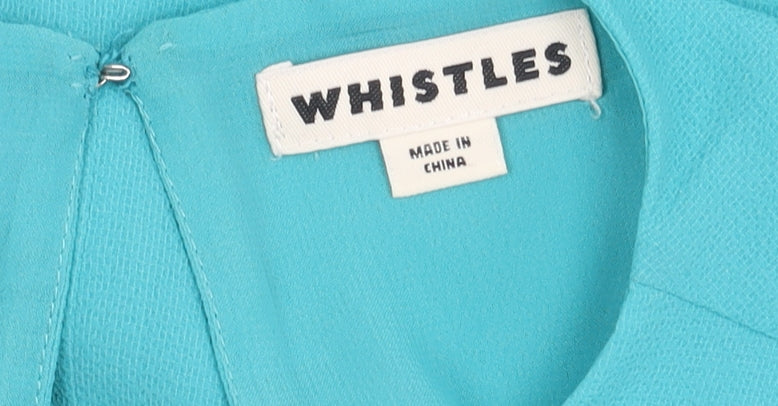 Whistles Women’s Blue Sleeveless Blouse Size 12 Scoop Neck