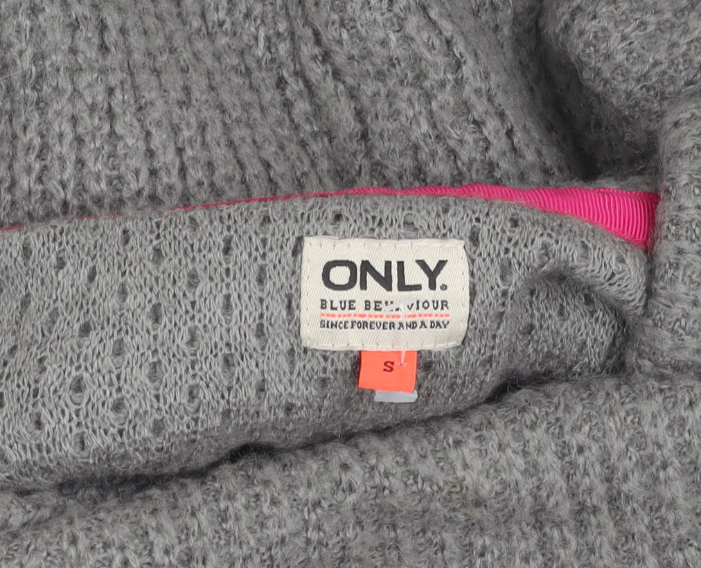 ONLY Womens Grey Cowl Neck Knit Pullover Jumper Size S