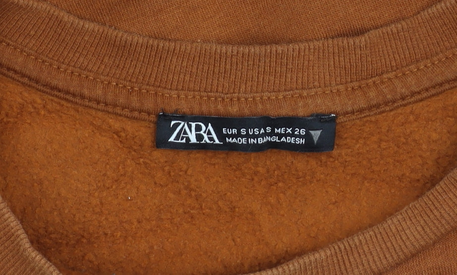 Zara Women’s Brown Tunic Jumper S Long Sleeve Crew Neck