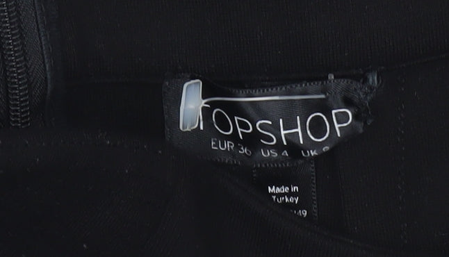 Topshop Women’s Black Size 8 High Waisted Pencil Skirt