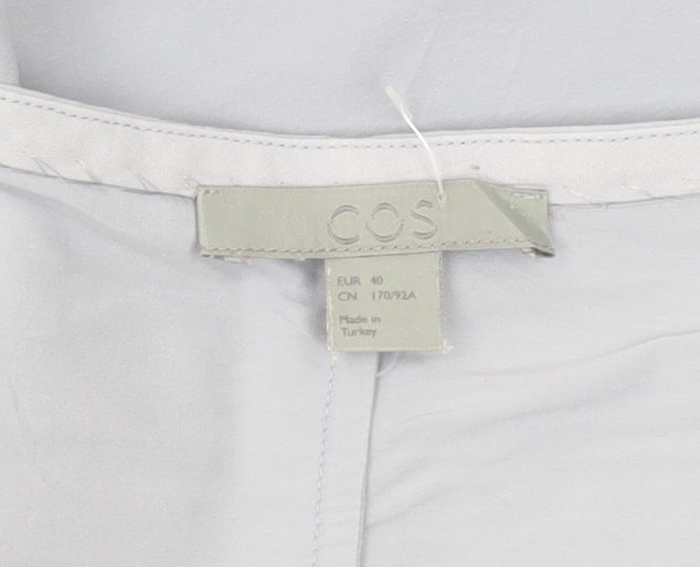 COS Womens Blue Short Sleeve V-Neck Wrap Blouse Size 12