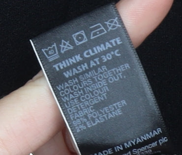 Marks & Spencer Women Black 14 Sheath Knee Length Dress