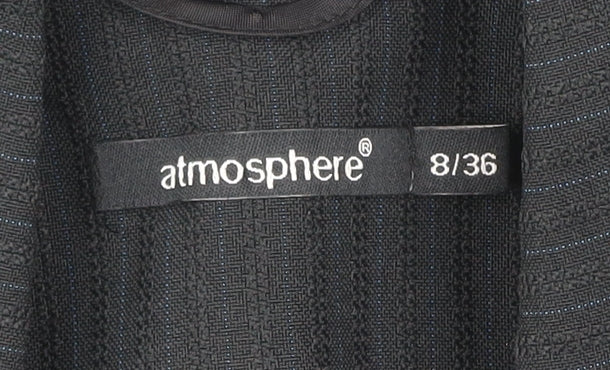 Additional view of Atmosphere women’s black pinstripe blazer, size UK 8, regular fit jacket