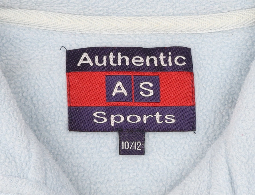 Authentic Womens Blue Size 10 Fleece 1/2 Zip Pullover Sweatshirt
