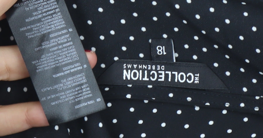 The Collection Debenhams Women Black Polka Dot Blouse Size 18