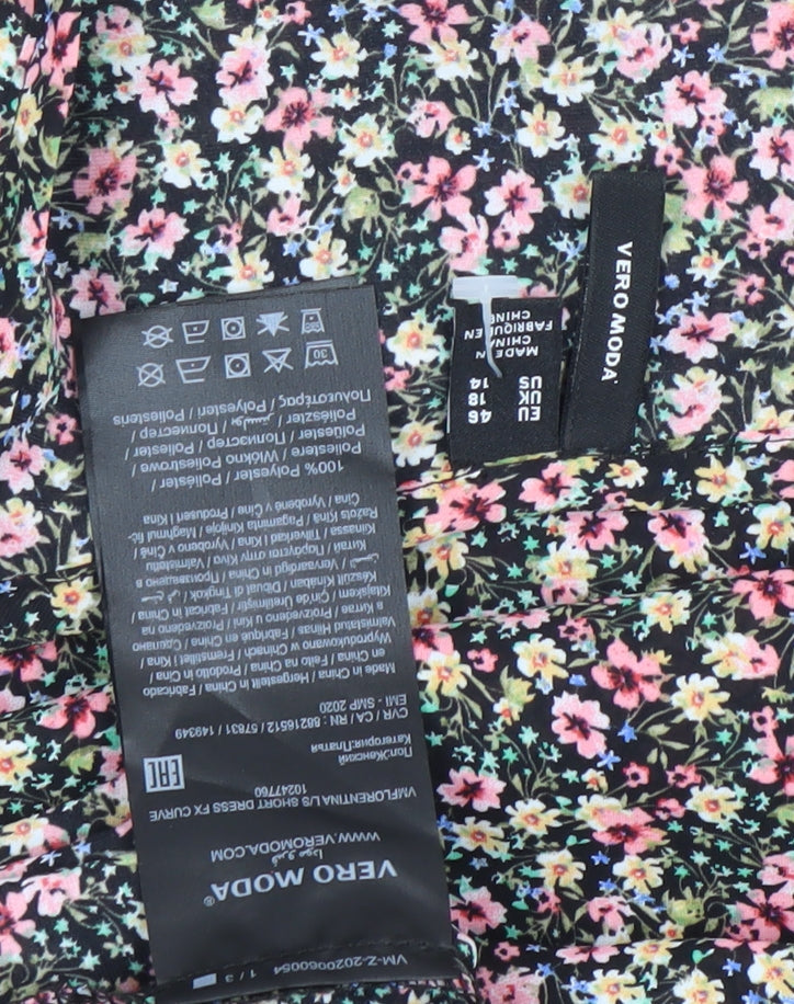 Vero Moda Womens Multicoloured Floral Smock Dress Size 14
