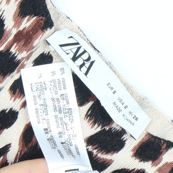 Zara Women’s Leopard Print Bodycon Dress Size 8 Sleeveless Short