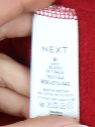 Next Men’s Red Pullover Hoodie M Regular Fit Cotton Blend