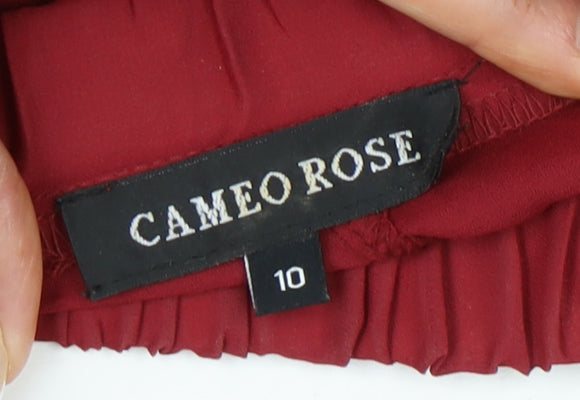 Cameo Rose Womens Red Off Shoulder Tunic Blouse Size 10