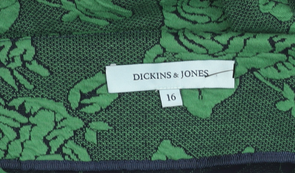 Dickins & Jones Women’s Green Floral Shift Dress Size 16
