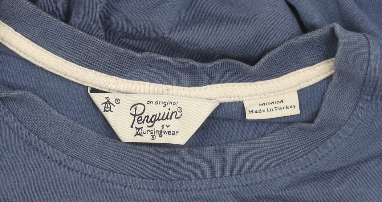 Original Penguin by Munsingwear Men's Blue M Crew Neck Cotton T-Shirt