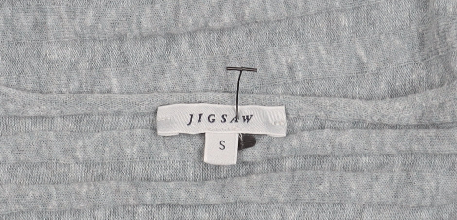 Jigsaw Womens Grey Boat Neck Knit Jumper Size S Long Sleeve