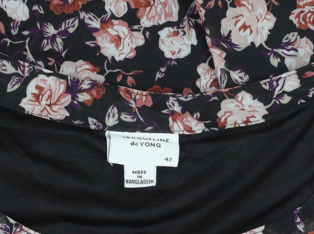 Jacqueline de Yong Womens Floral Tunic Blouse Size 14 Multicolour