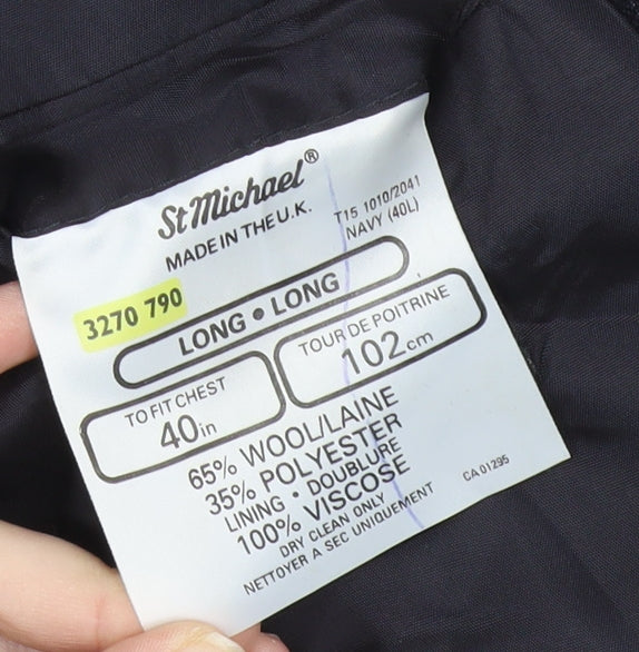 Marks & Spencer St Michael Men’s Navy Pinstripe Wool Jacket 40L