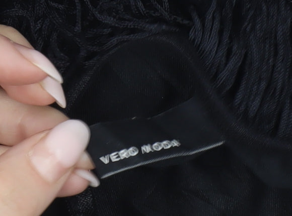 Vero Moda Womens Black M Bodycon Fringe Strapless Mini Dress