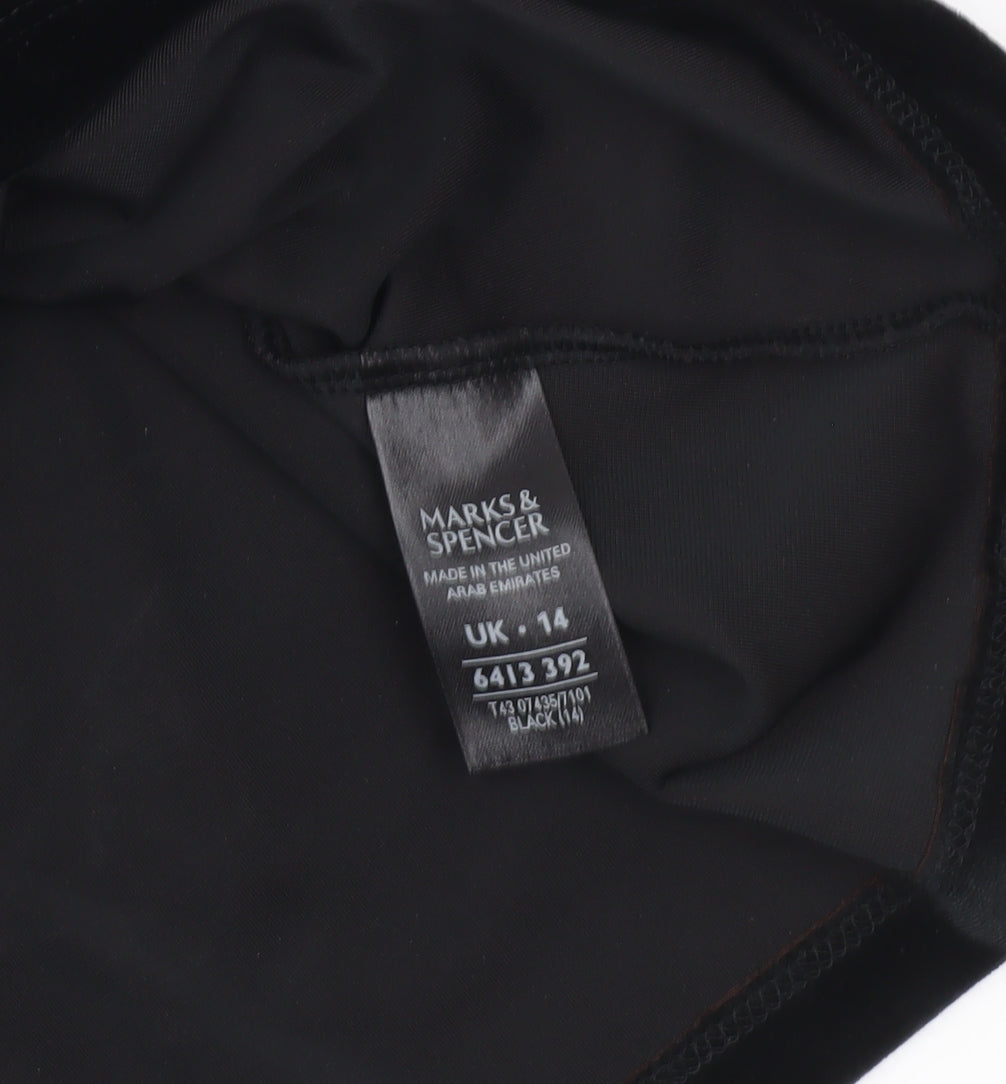Marks and Spencer Women’s Black Velvet V-Neck Sleeveless Blouse UK14