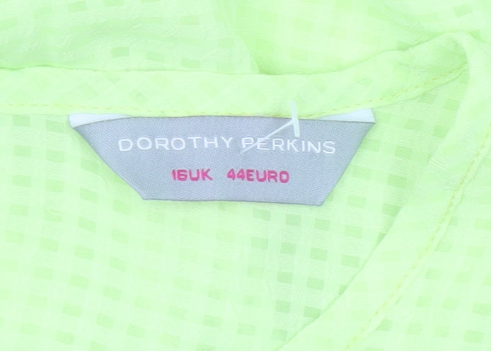 Dorothy Perkins Womens Yellow Size 16 Short Sleeve Summer Top