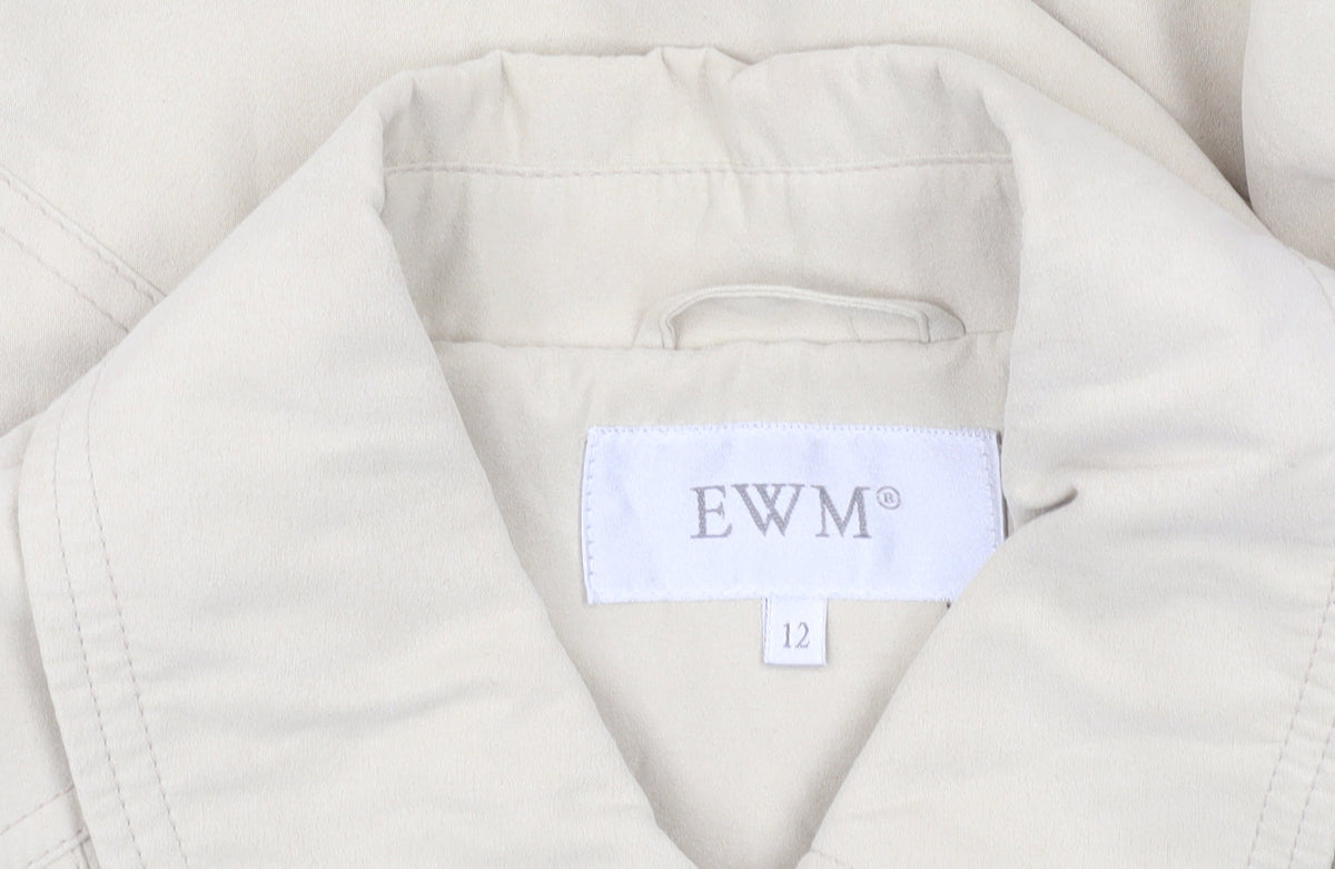 EWM Women’s Beige Mid-Length Basic Jacket Size 12 Polyester