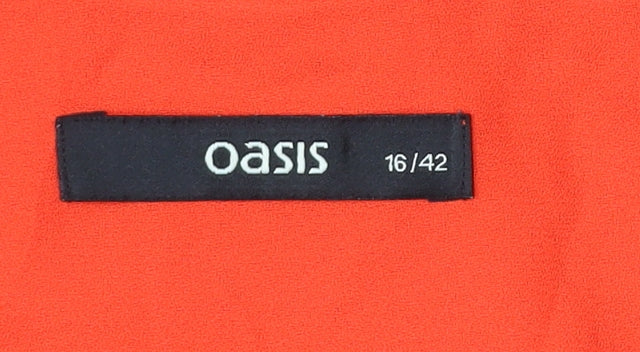 Oasis Women’s Orange Tank Top Size 16 Sleeveless Polyester Camisole