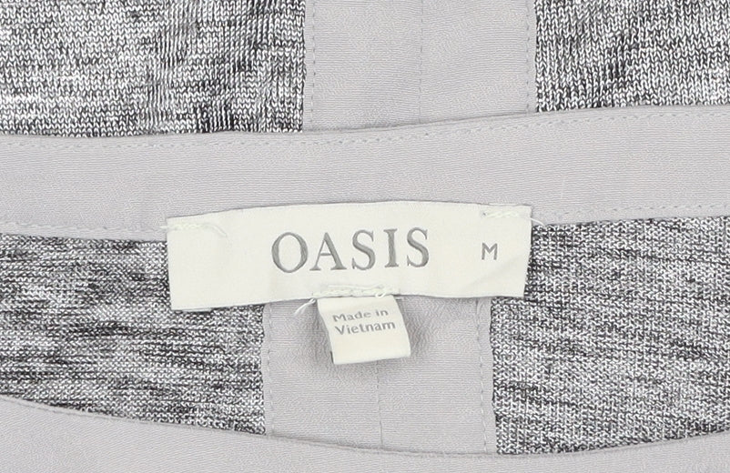 Oasis Womens Grey Round Neck Short Sleeve Jersey T-Shirt M