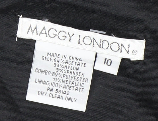 Maggy London Women’s Black Size 10 One Shoulder Sheath Cocktail Dress