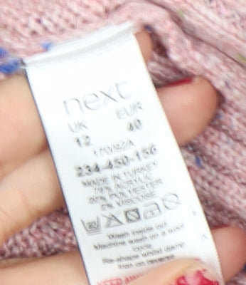 Next Womens Pink Size 12 Scoop Neck Knit Jumper