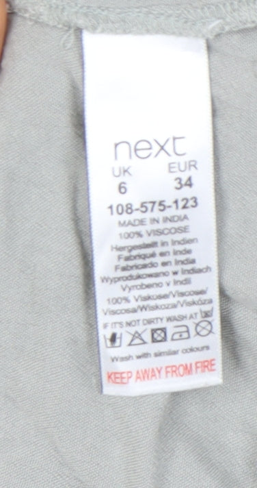 Next Women Grey Beaded Tank Top UK 6 Viscose Summer Casual