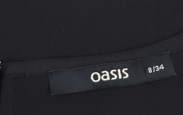 Oasis Womens Black Lace Sleeveless Blouse UK 8 Camisole Top